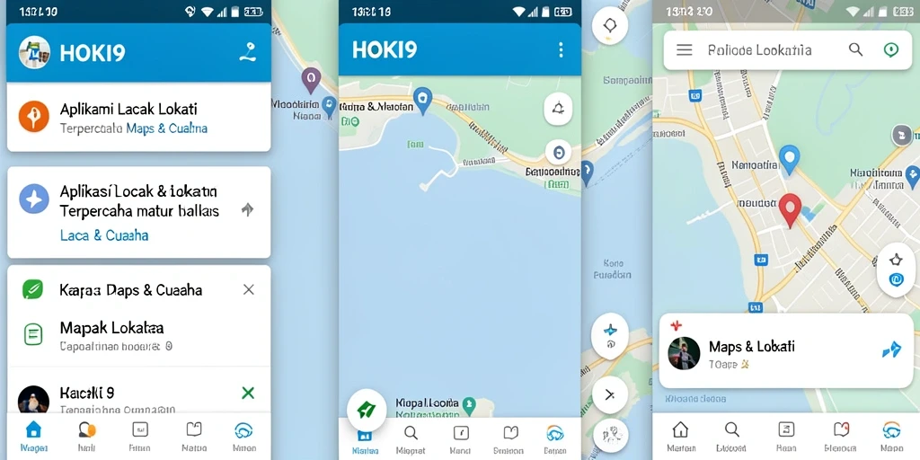 Antarmuka HOKI9 yang sederhana dan fungsional untuk pelacakan lokasi.