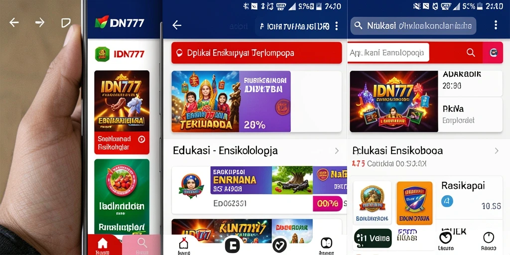 Tampilan antarmuka aplikasi IDN777 yang informatif dan interaktif.