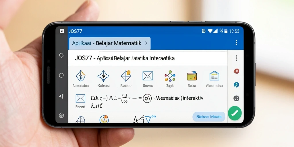 Antarmuka interaktif aplikasi JOS77 untuk belajar Matematika.