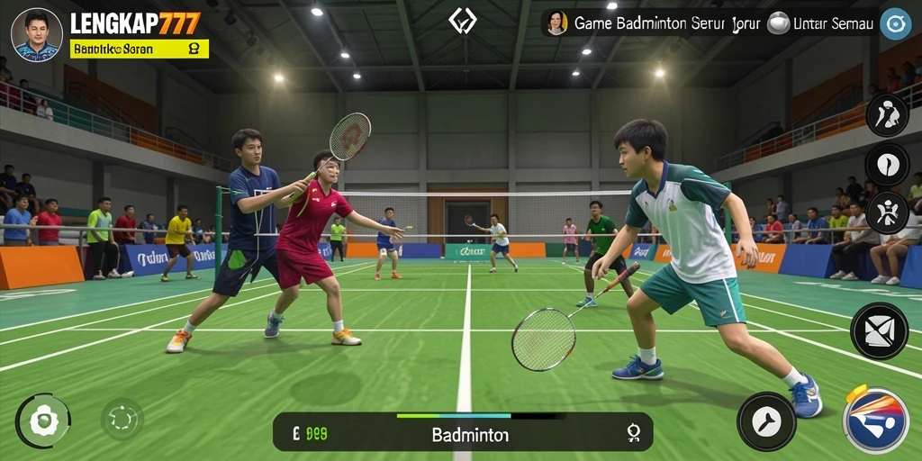 Antarmuka LENGKAP777 yang menarik dan fungsional dalam permainan Badminton.