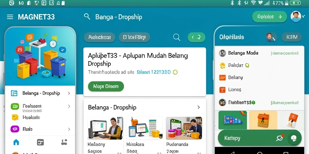 Antarmuka aplikasi MAGNET33 untuk pengelolaan Dropship yang efisien.