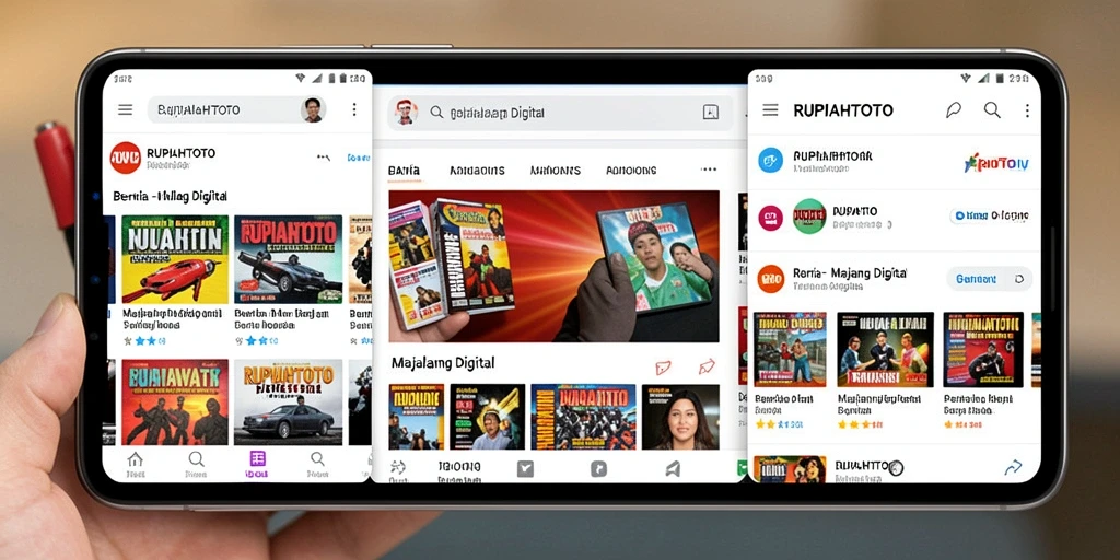 Screenshot antarmuka RUPIAHTOTO menampilkan berita-berita terkini secara menarik.