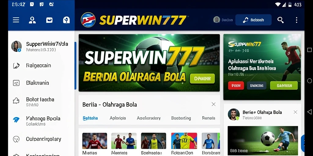 Antarmuka aplikasi SUPERWIN777 yang informatif dan mudah digunakan.