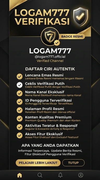 Tampilan kanal resmi logam777